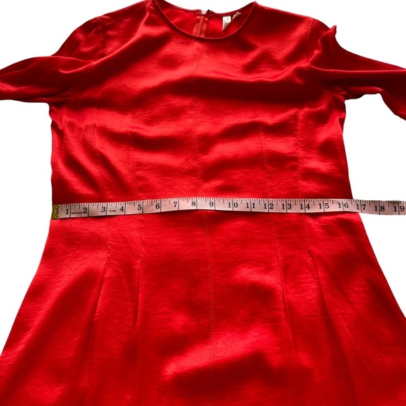 Treasure & Bond x Something Navy Sz XS Red A Line Flared Sleeve Mini Dress - Picture 12 of 14